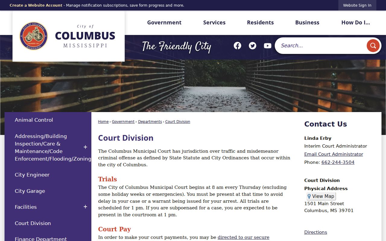 Columbus Court Division traffic and missed-date guidance
