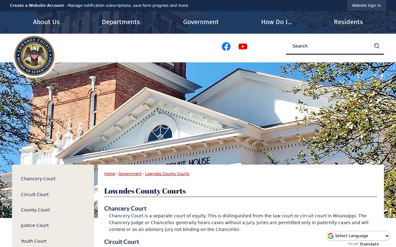 Lowndes County court system page